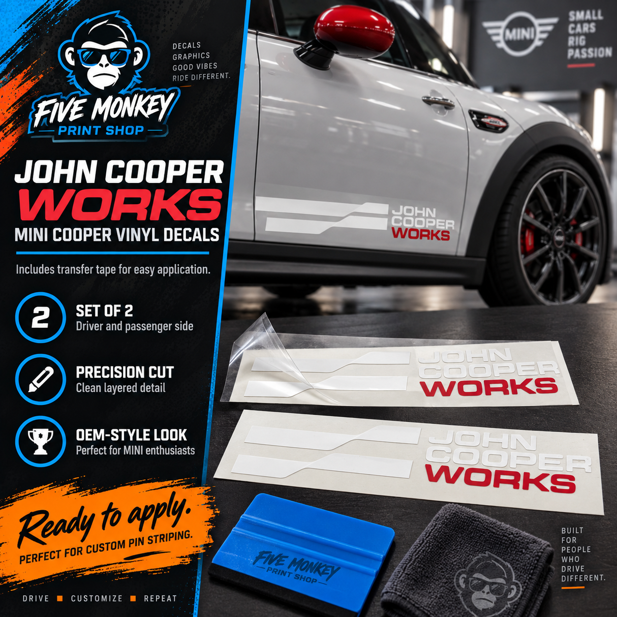 John Cooper Works Vinyl Decal (Set of 2)