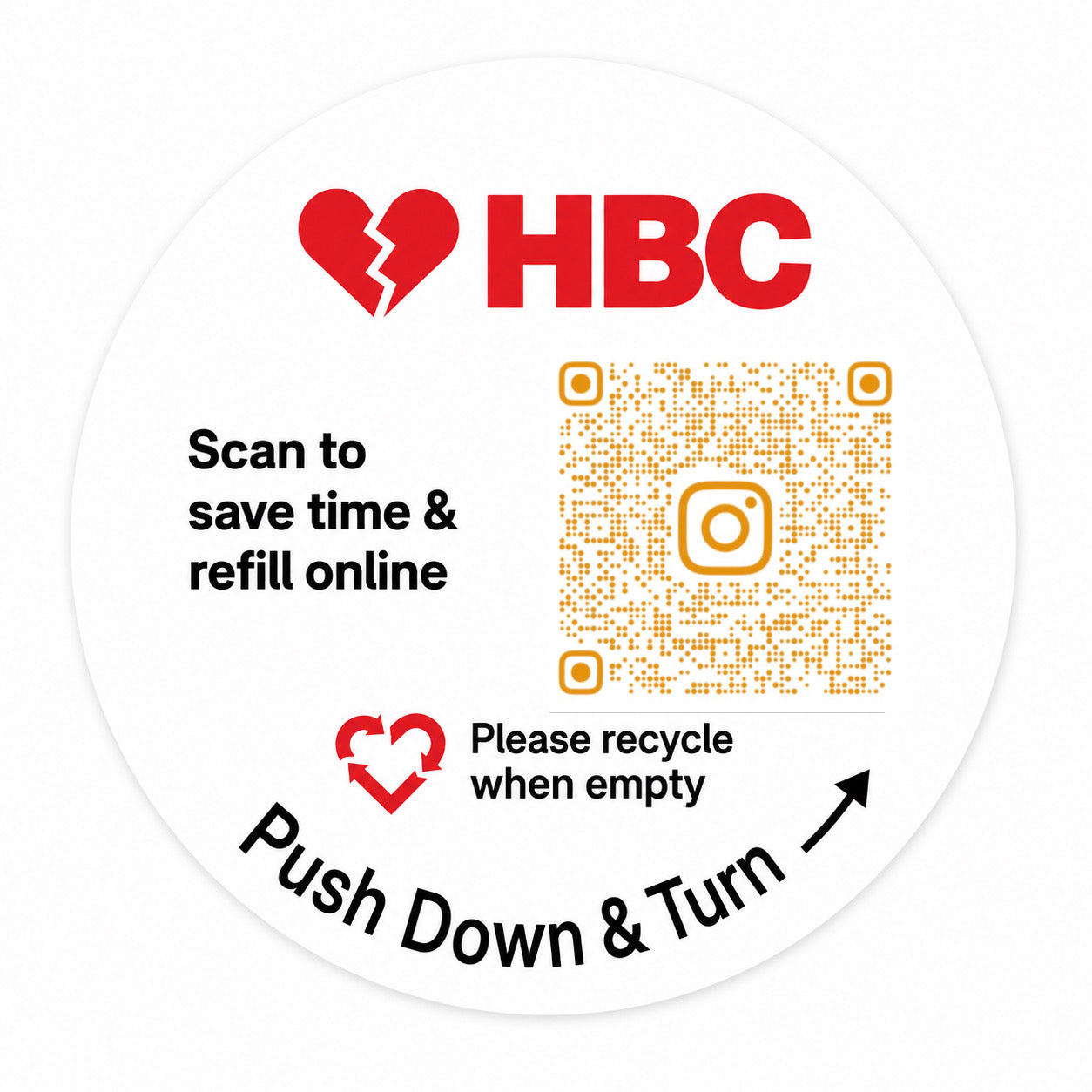HBC Bottle Top Sticker