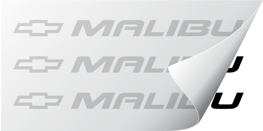 Chevrolet Logo; Malibu Lettering
