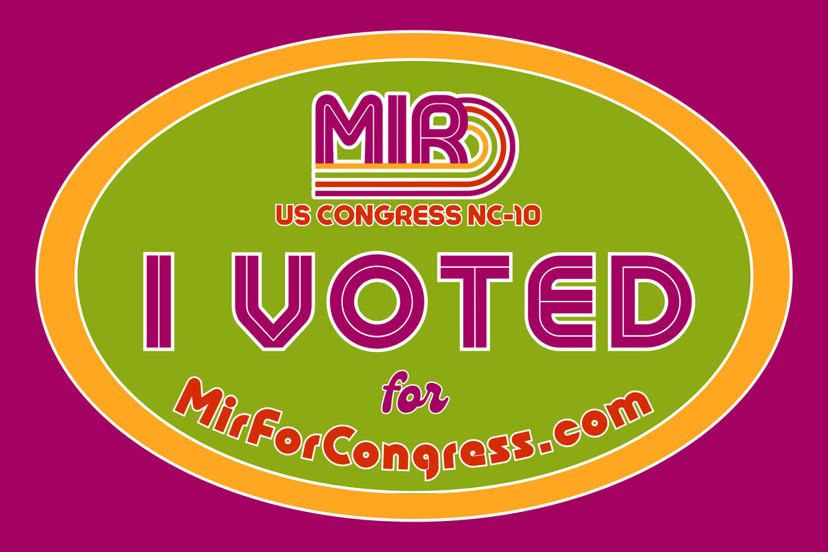"I Voted" MIR for Congress Vinyl Oval Sticker (3"x2")