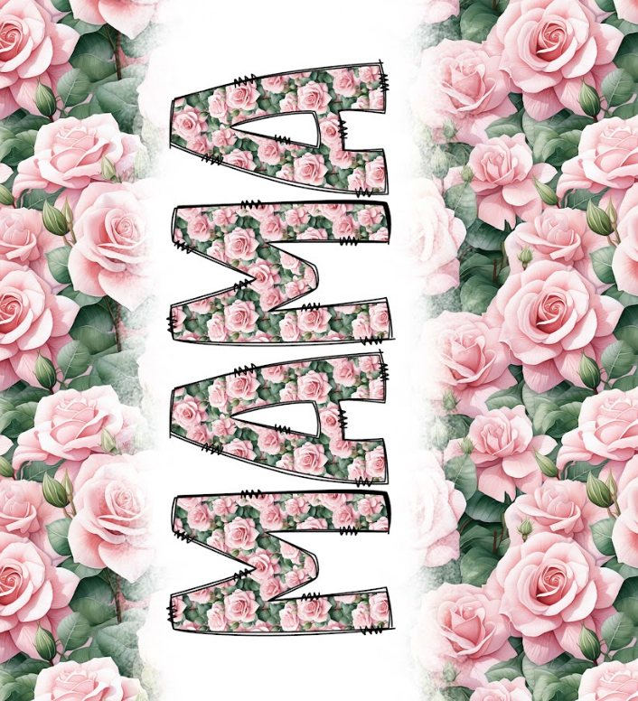 Mama with Pink Flowers Tumbler