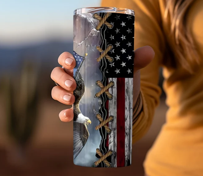 Eagle with American Flag Tumbler