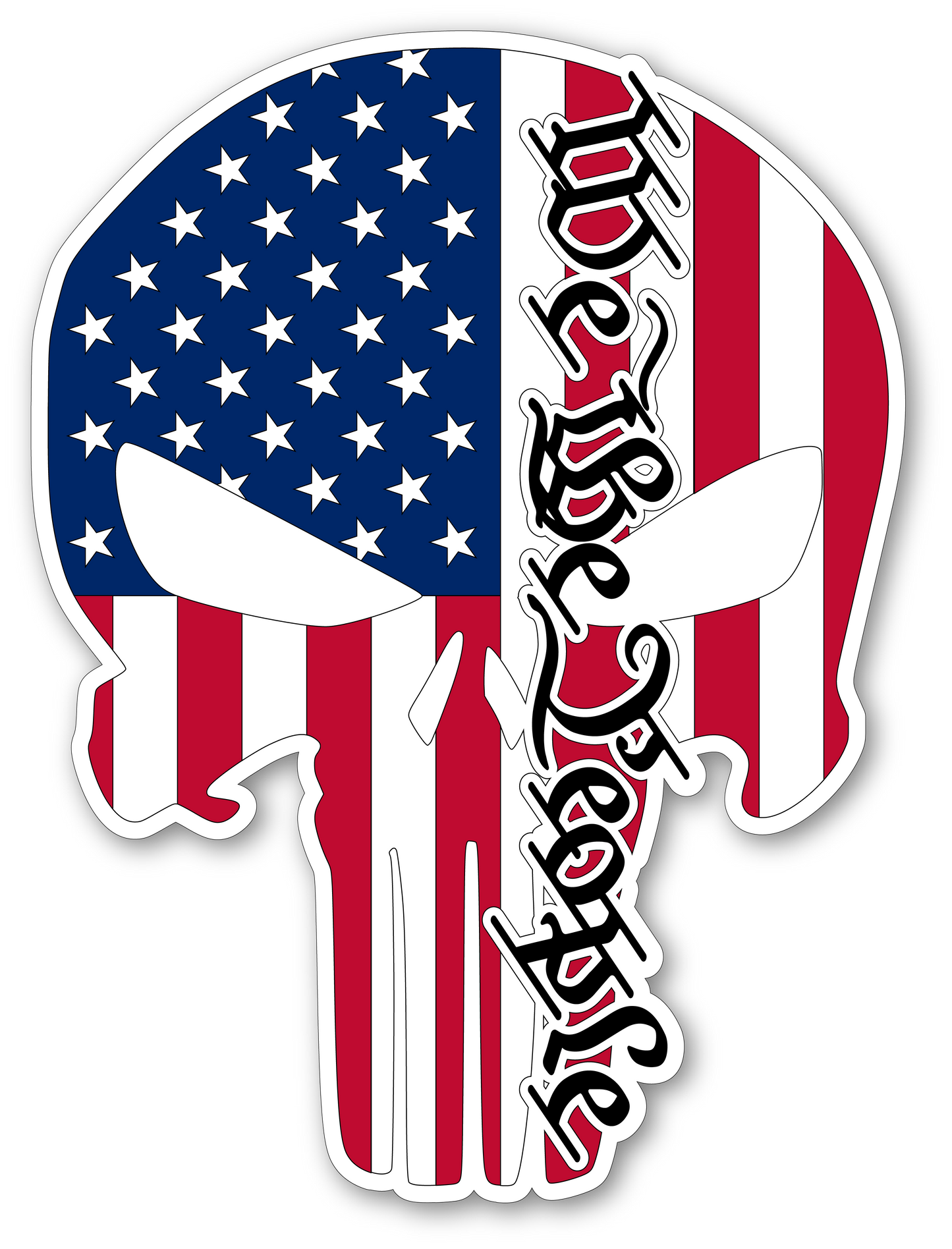 Punisher Skull American Flag "We The People" Vinyl Sticker