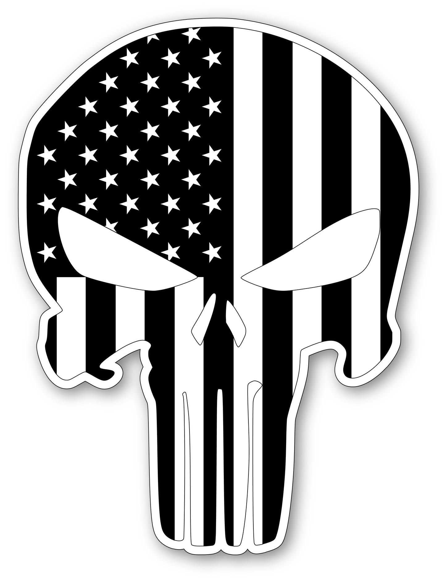 Punisher Skull American Flag Vinyl Sticker