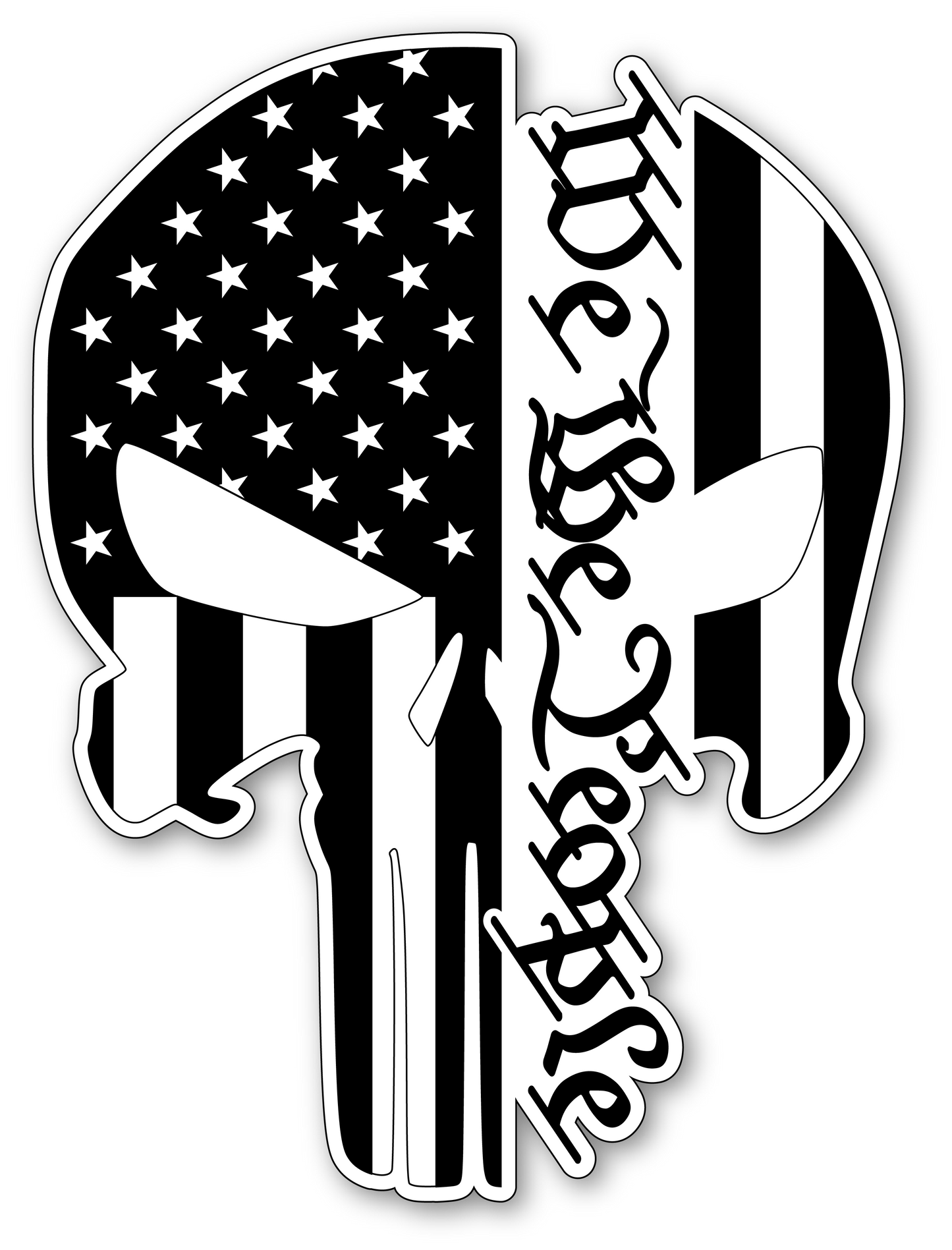 Punisher Skull American Flag "We The People" Vinyl Sticker