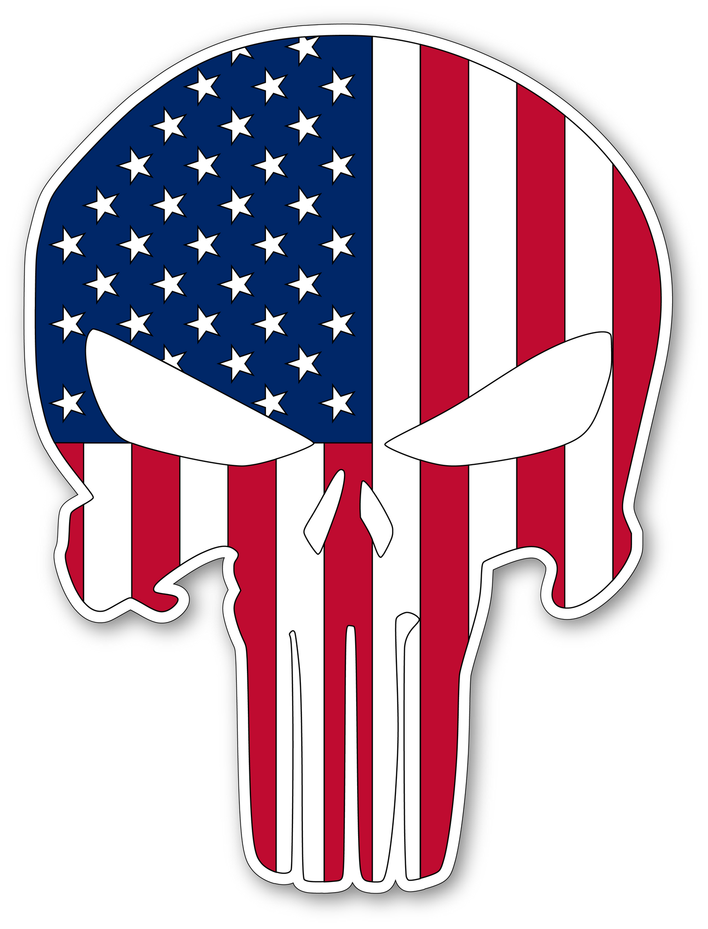 Punisher Skull American Flag Vinyl Sticker