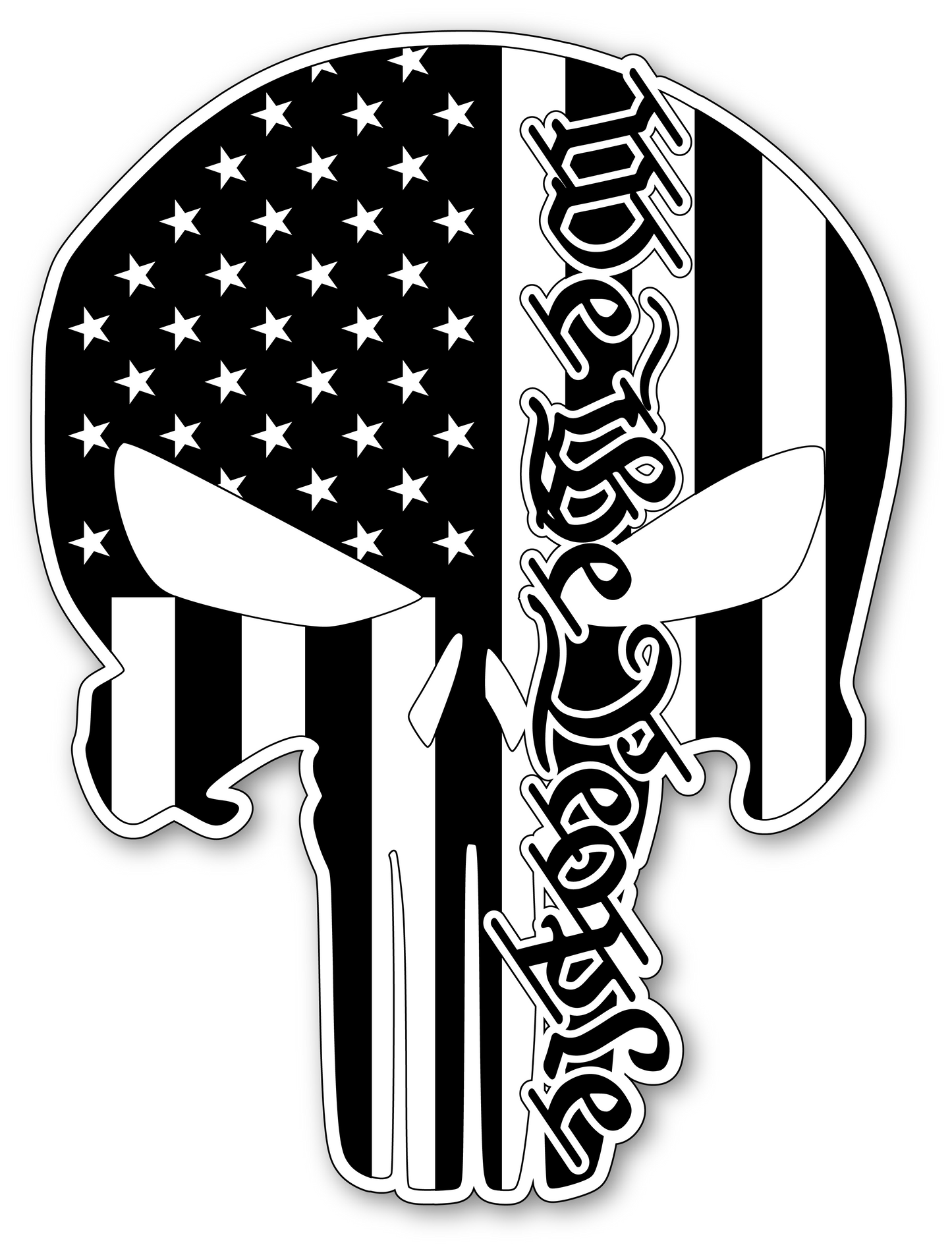 Punisher Skull American Flag "We The People" Vinyl Sticker