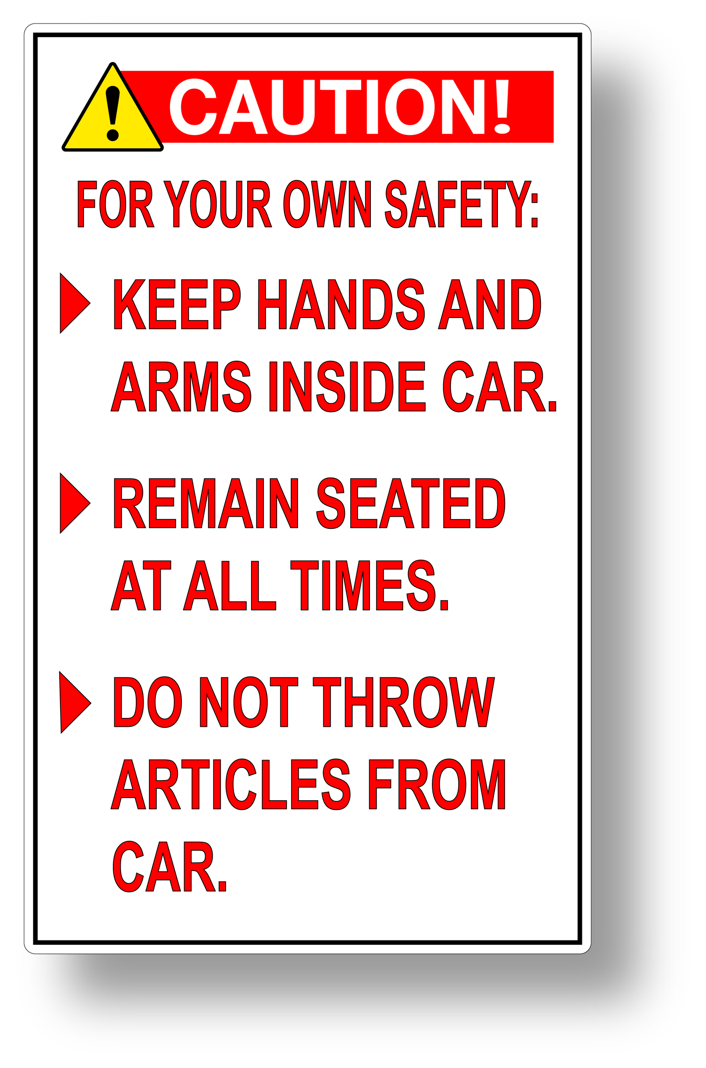 Caution Sticker for Carnival Rides - Vinyl Sticker