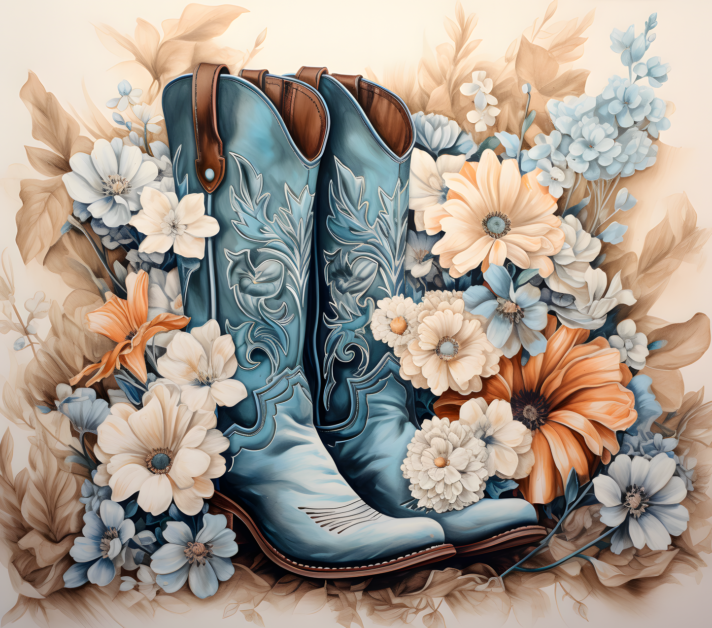 Boots with Flowers Tumbler