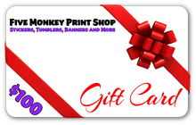 $100 Five Monkey Print Shop Gift Card