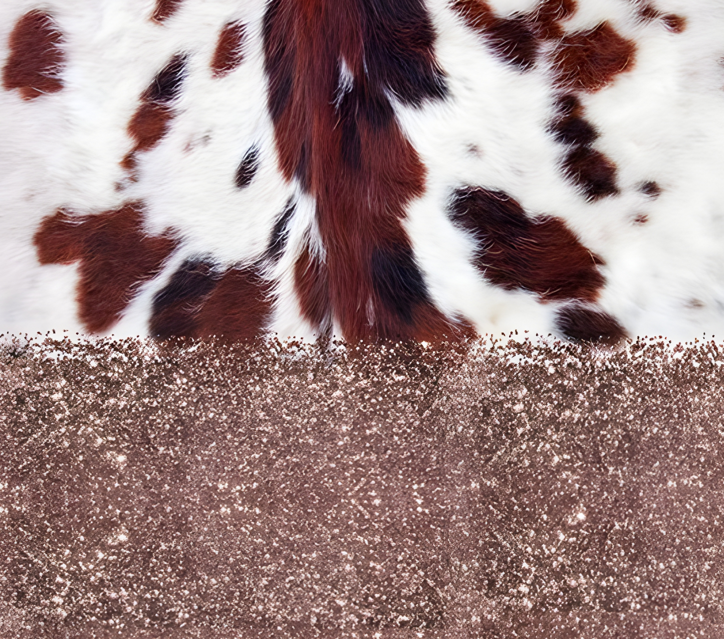 Brown Cowhide with Brown Glitter Tumbler