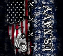 US Navy Flag with Dog tags Tumbler