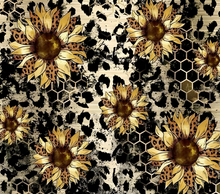 Leopard Print with Sunflowers & Honeycomb Tumbler