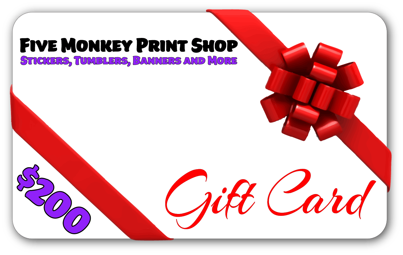 $200 Five Monkey Print Shop Gift Card