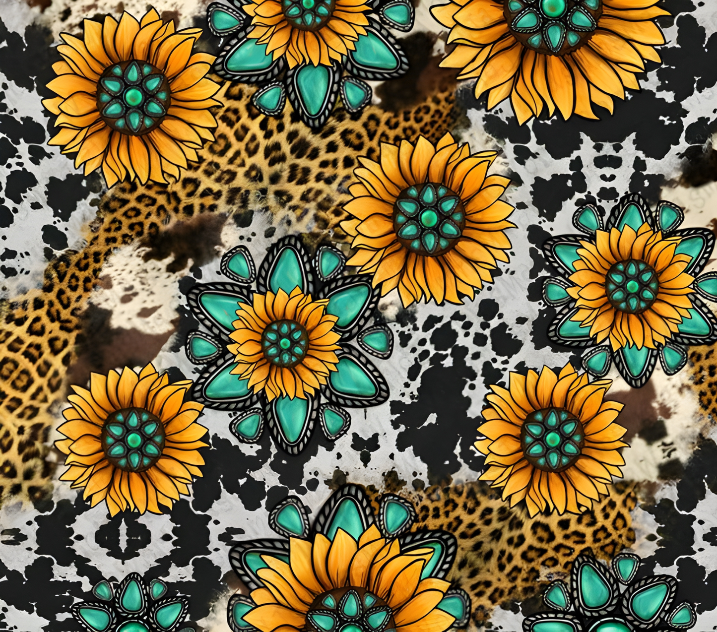 Sunflowers with Leopard and Cow Print Tumbler