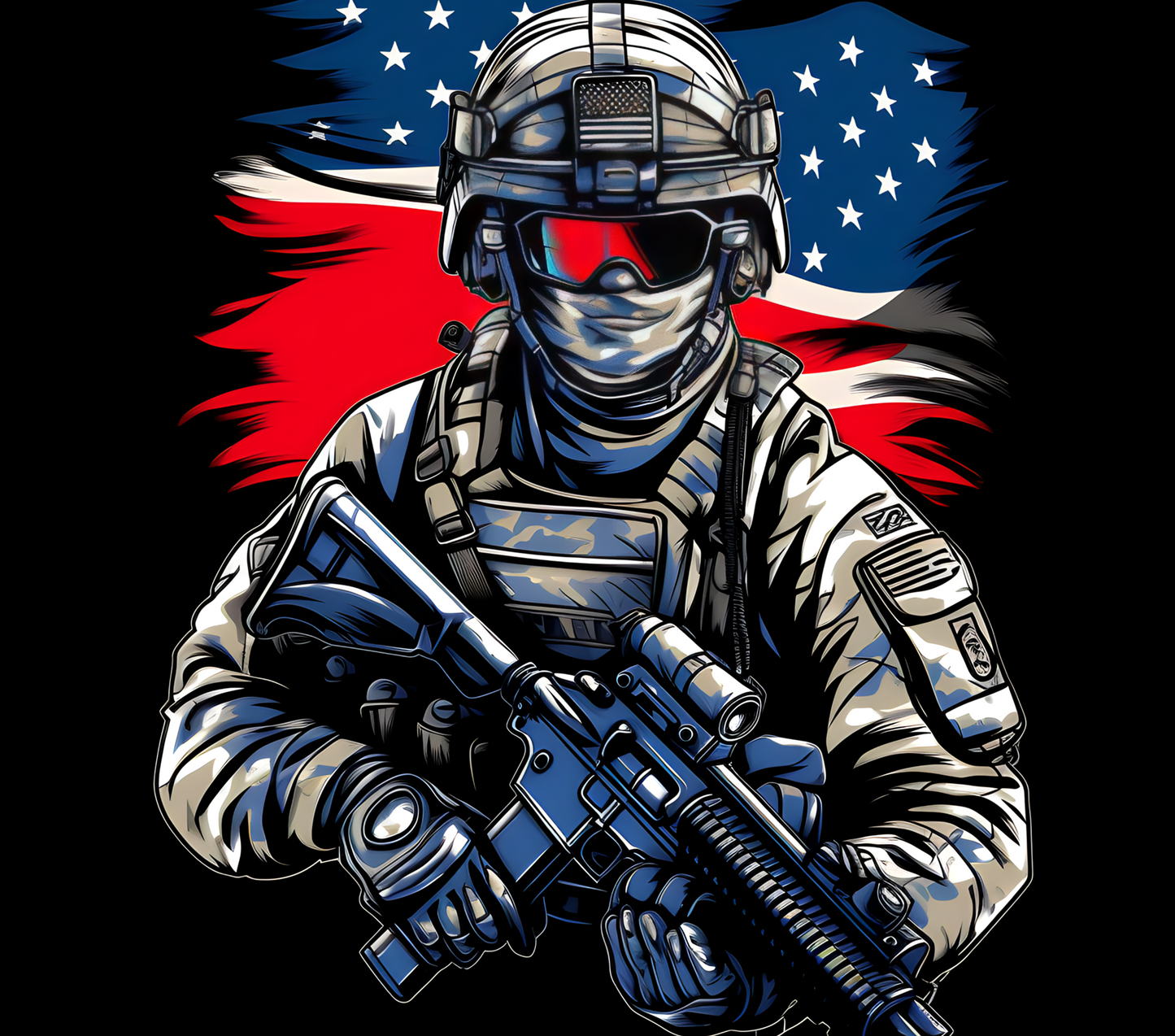 Soldier & Flag with Black Background Tumbler