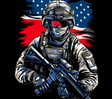 Soldier & Flag with Black Background Tumbler