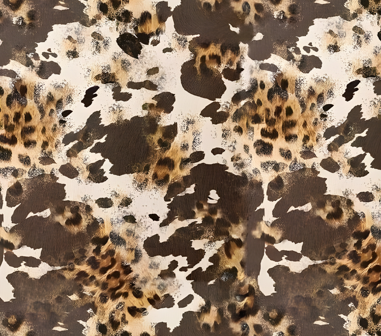 Brown Cowhide with Leopard print Tumbler