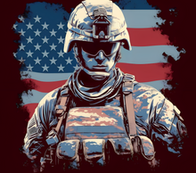 Soldier and Flag in Black Background Tumbler