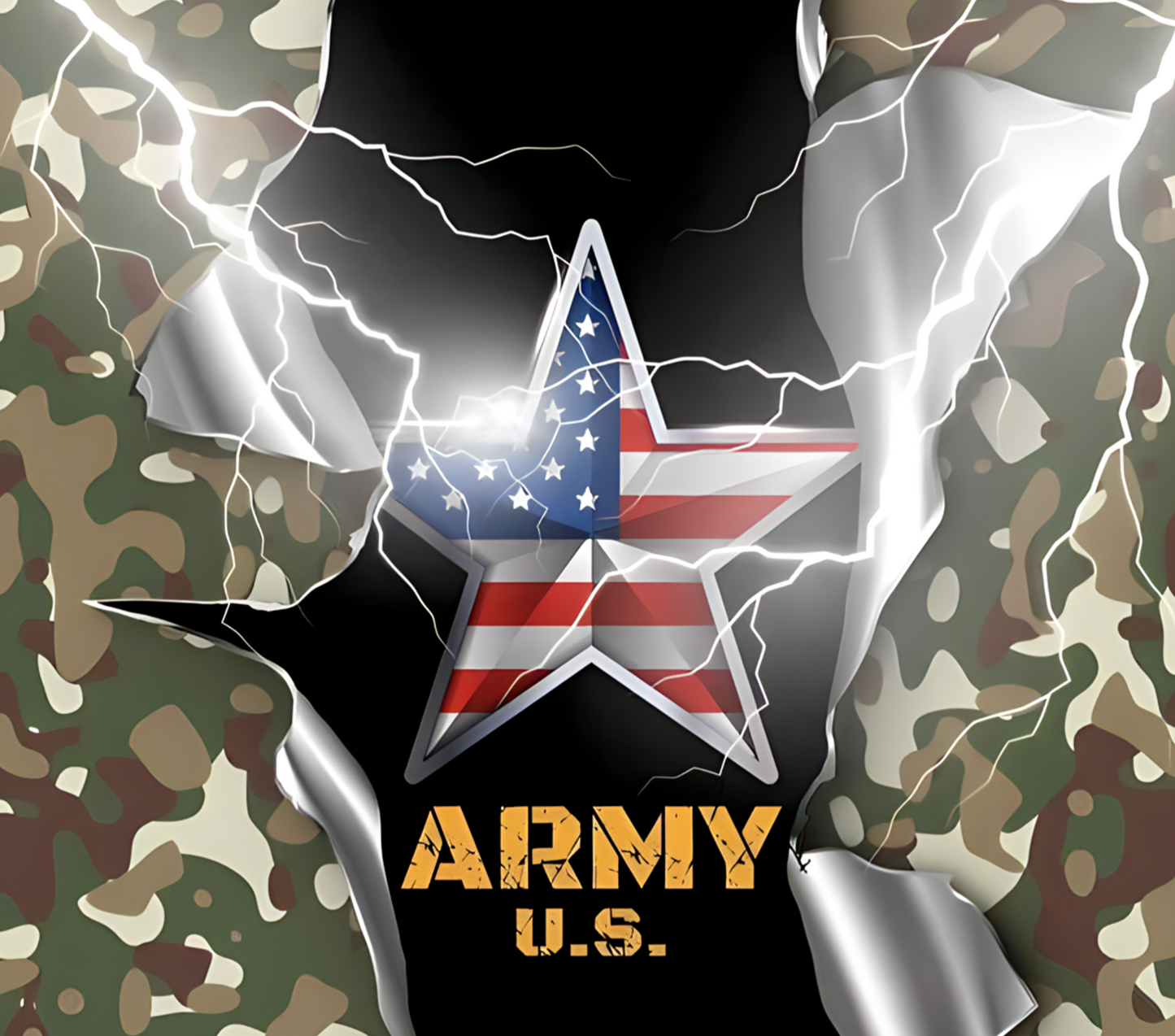 US Army Star with Camo Tumbler