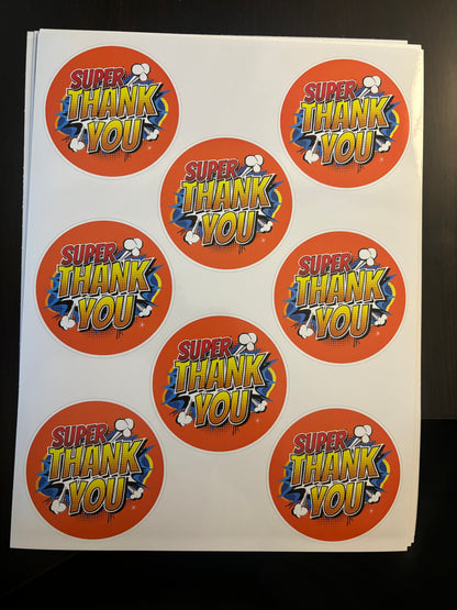 Super Thank You Vinyl Stickers