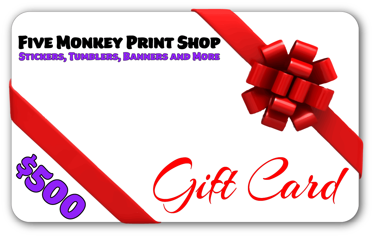 $500 Five Monkey Print Shop Gift Card