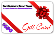 $500 Five Monkey Print Shop Gift Card