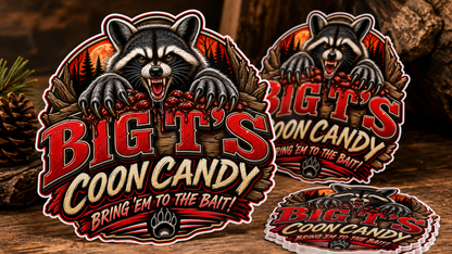 Big T's Coon Candy Logo Sticker