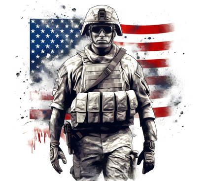 Soldier & Flag with White Background Tumbler