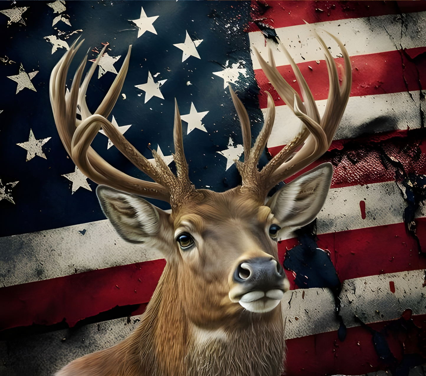 Deer with American Flag Tumbler