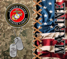 US Marines Flag with Dogtags Tumbler