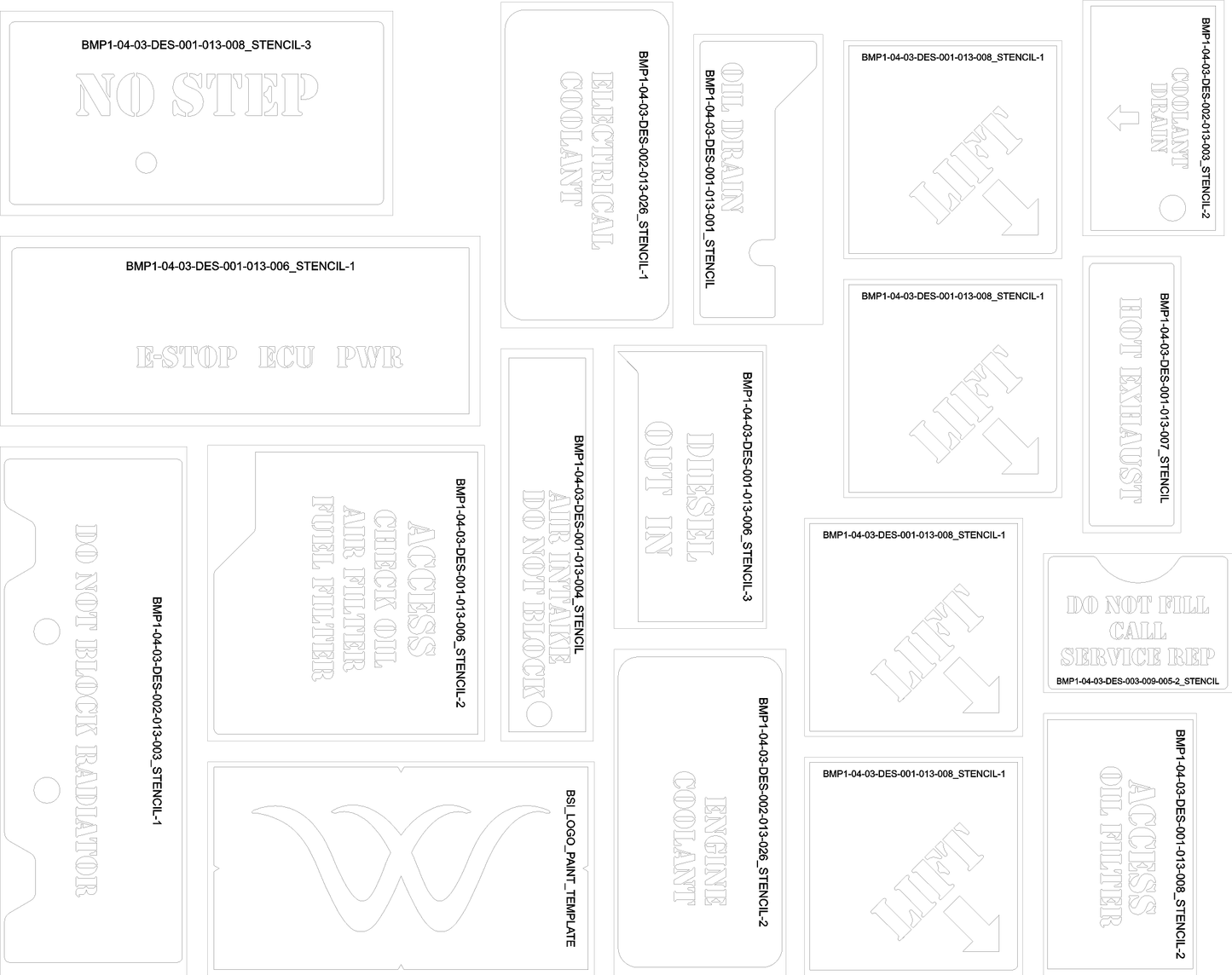 APU - GENERATOR STENCIL KIT