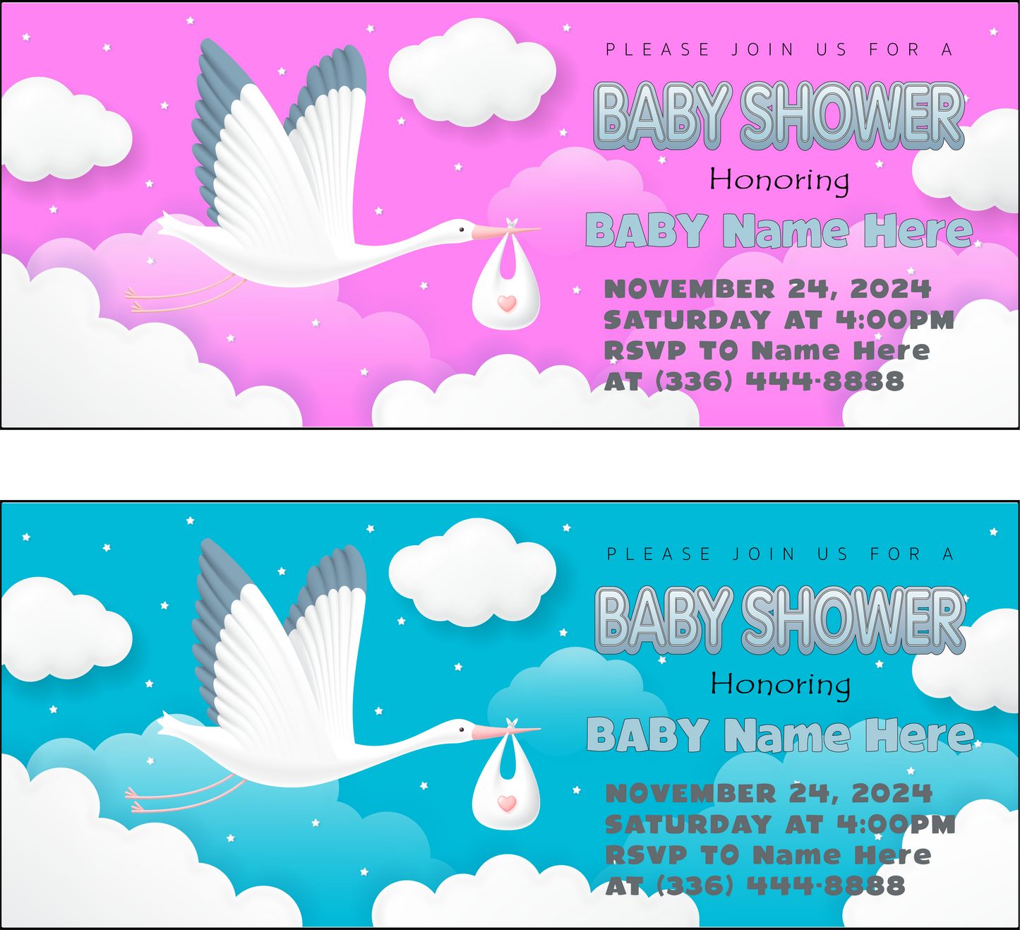 Baby Shower Design - 18oz Duratex Vinyl Banner