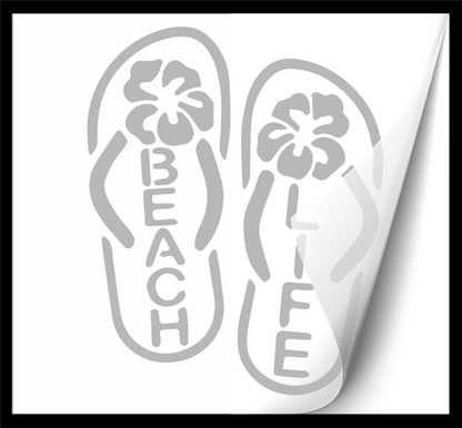 Beach Life Flip Flops Vinyl Decal