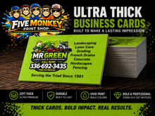 Ultra Thick Business Cards for Mr Green Lawncare