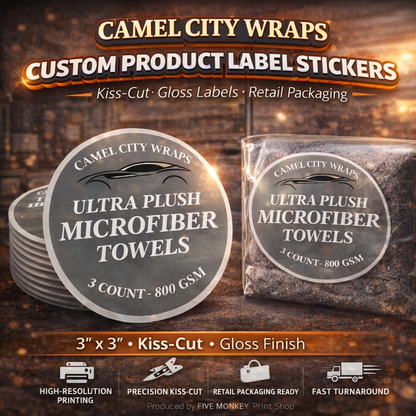 Camel City Wraps - Ultra Plush Microfiber Towels 3 Count Stickers