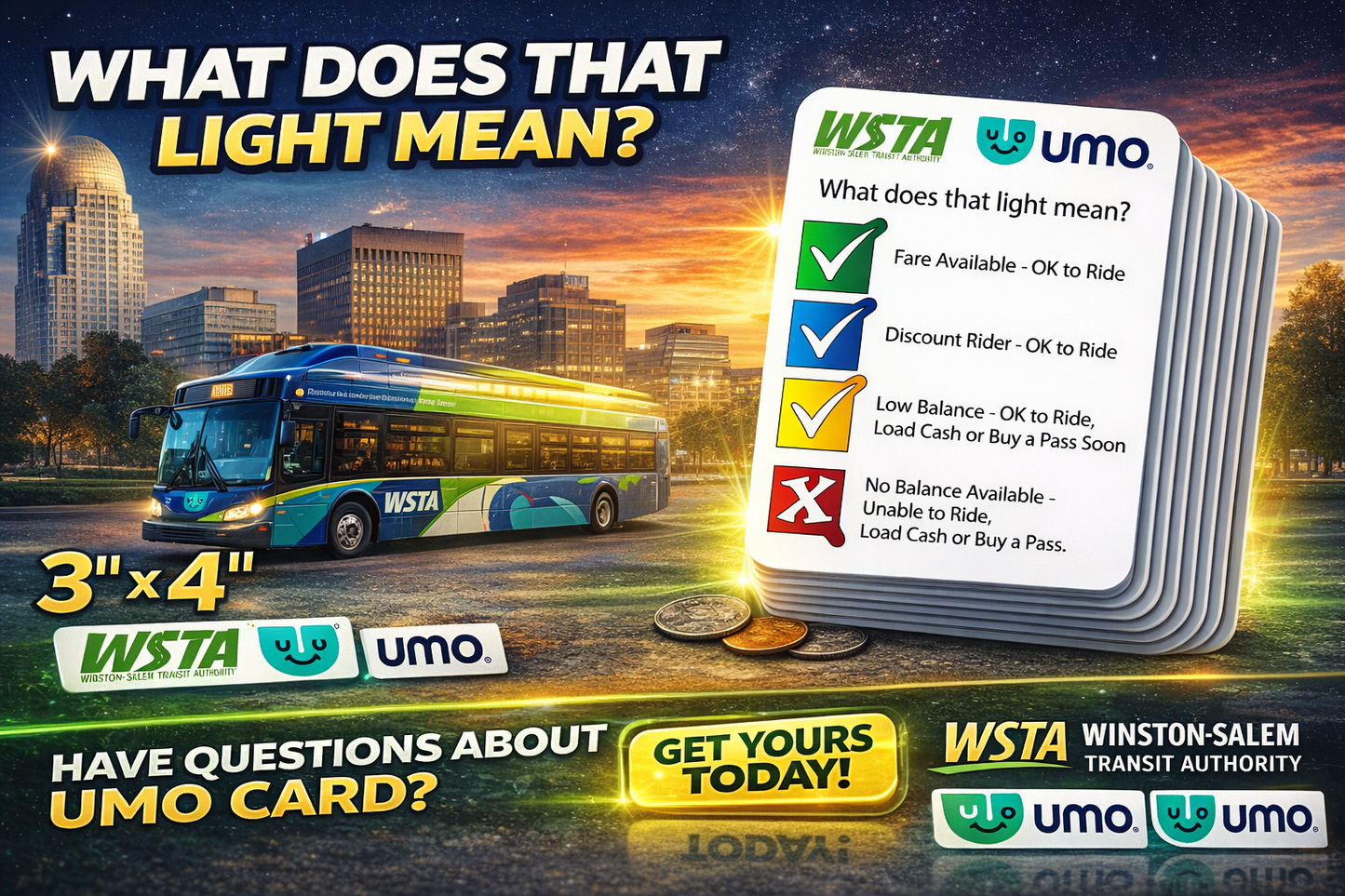 WSTA - "What does that light mean? Vinyl Sticker (3"x4") Vinyl Sticker