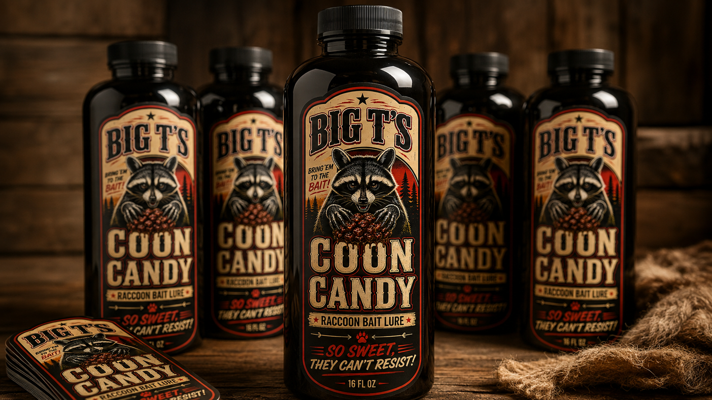 Big T's Coon Candy Bottle Labels