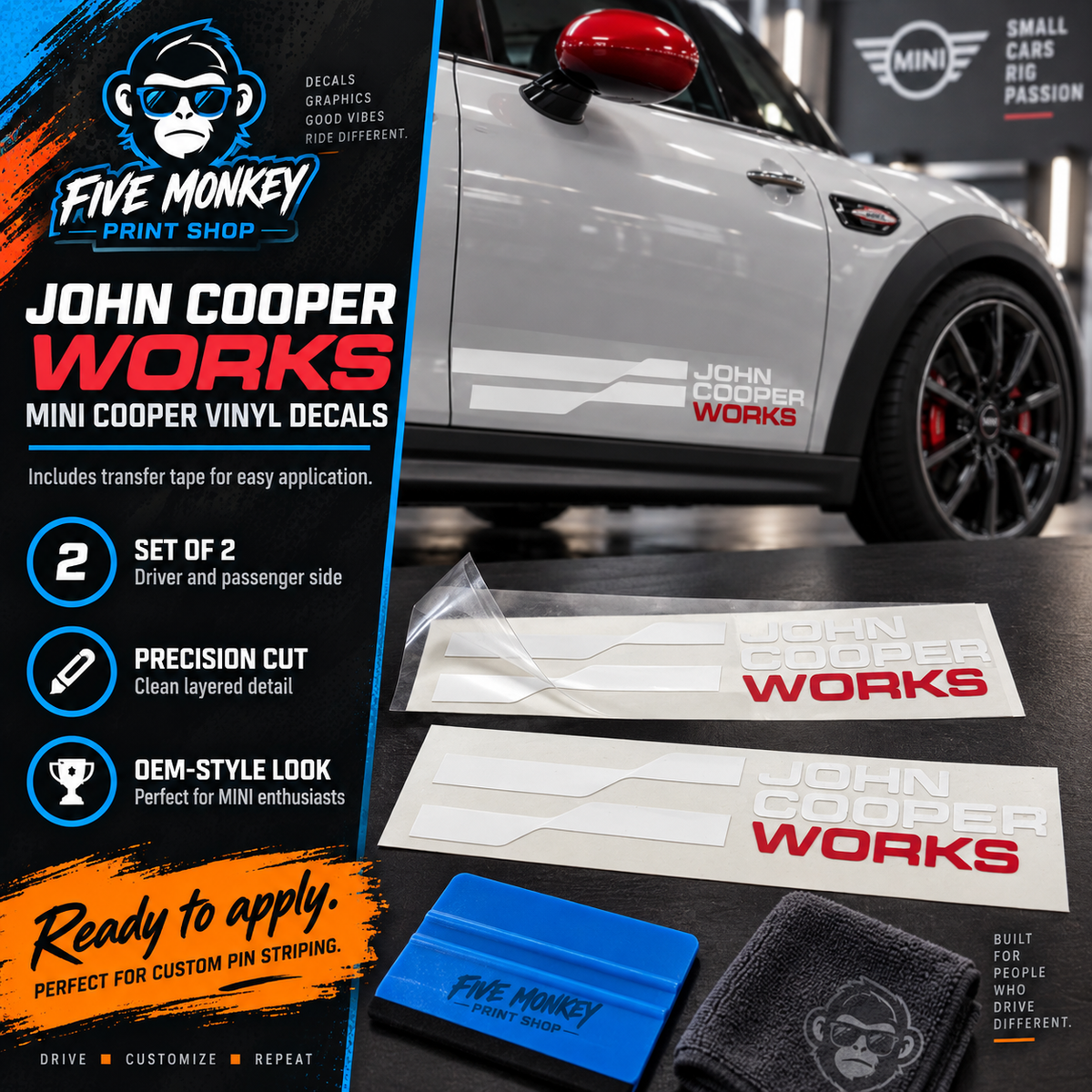 John Cooper Works Vinyl Decal (Set of 2)