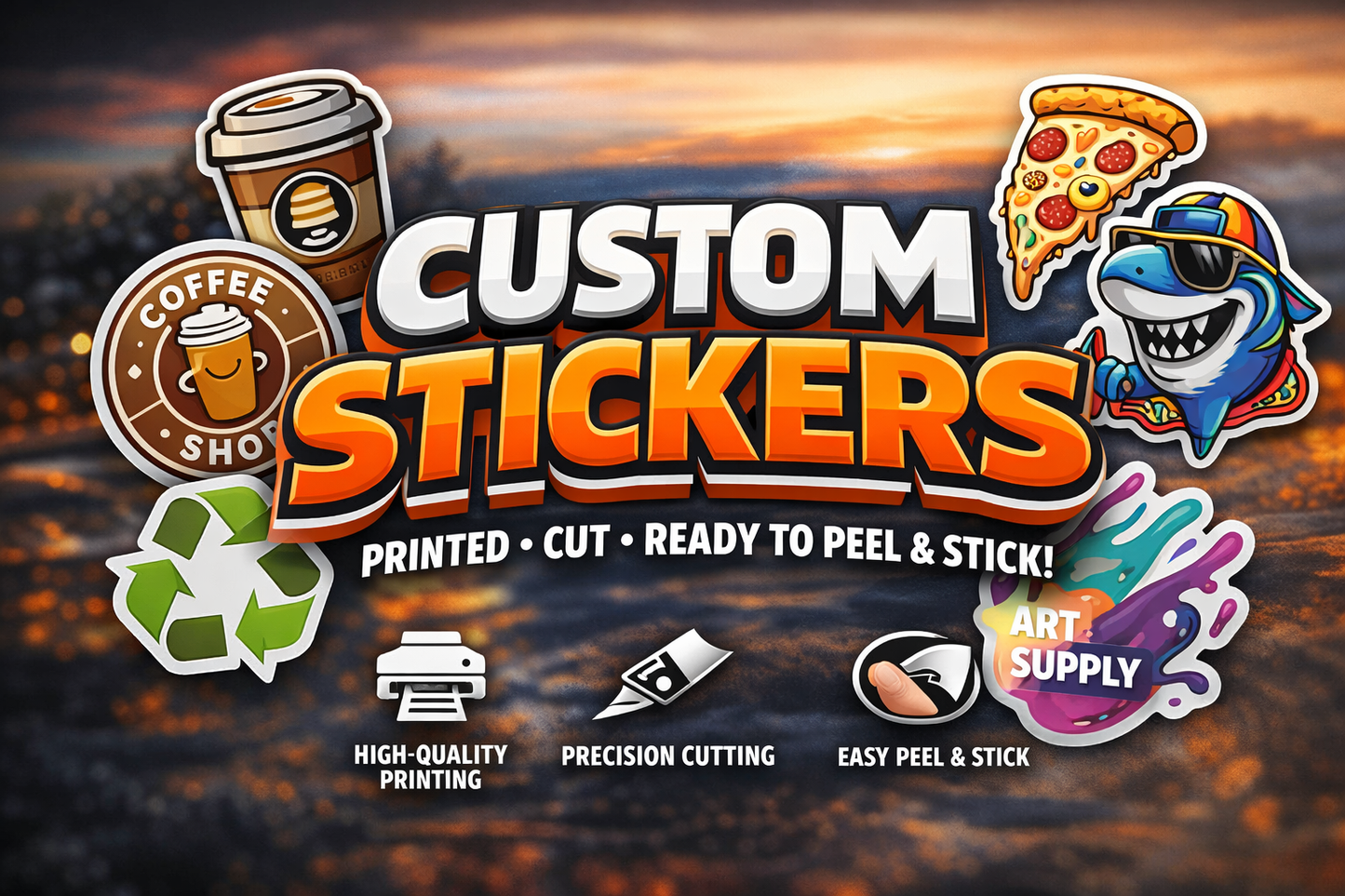 Sticker Website Custom Custom Stickers | Instant Sticker Builder – Five Monkey Print Shop
