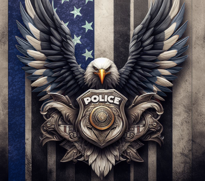 Police badge with Flag Tumbler