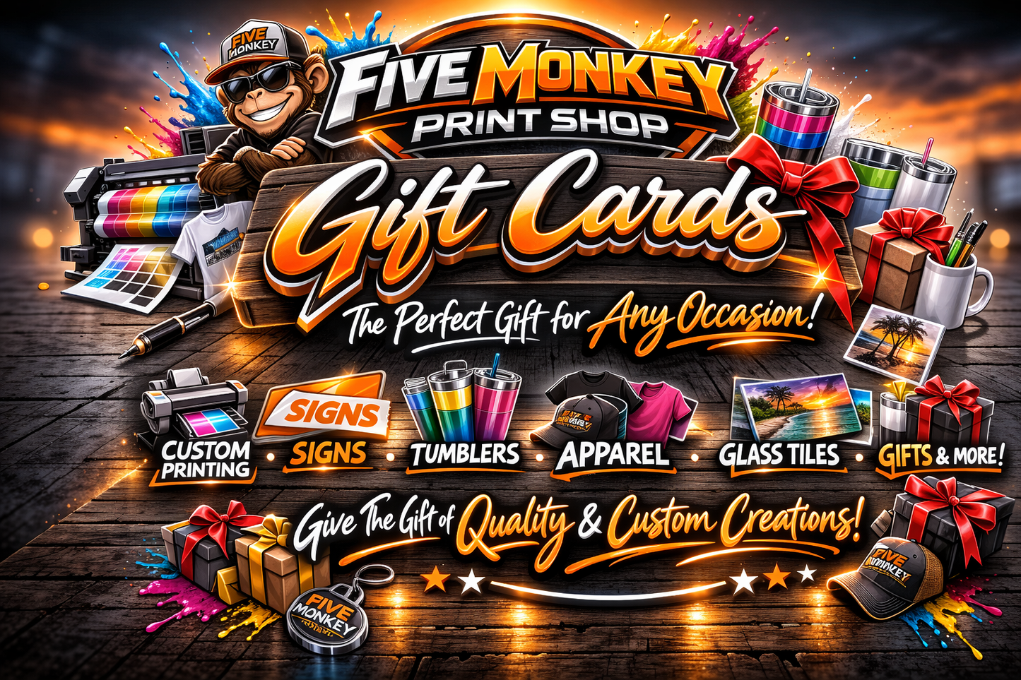 Five Monkey Print Shop Gift Card