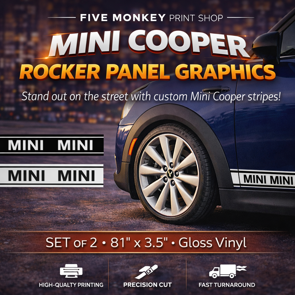 Mini Cooper Rocker Panel Stripes (#2) | 81"w x 3.5"h (Set of 2)