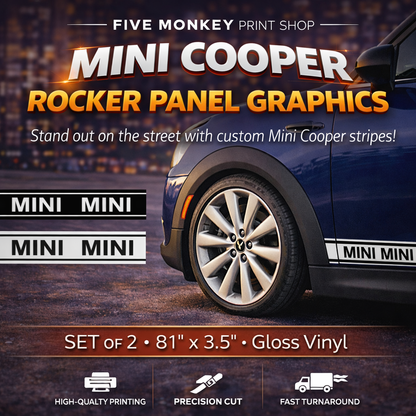 Mini Cooper Rocker Panel Stripes (#2) | 81"w x 3.5"h (Set of 2)