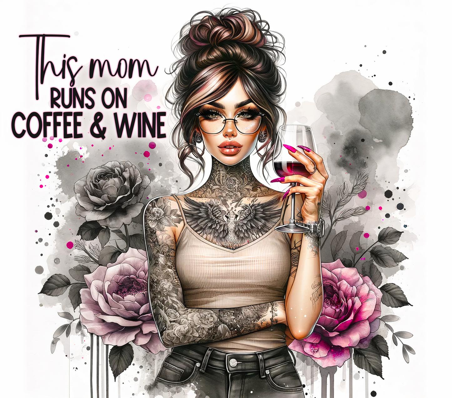 This Mom Runs on Coffee & Wine Tumbler