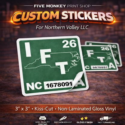 State Fuel Tax Decals - IFTA Compliance Vinyl Sticker - 3"x3"