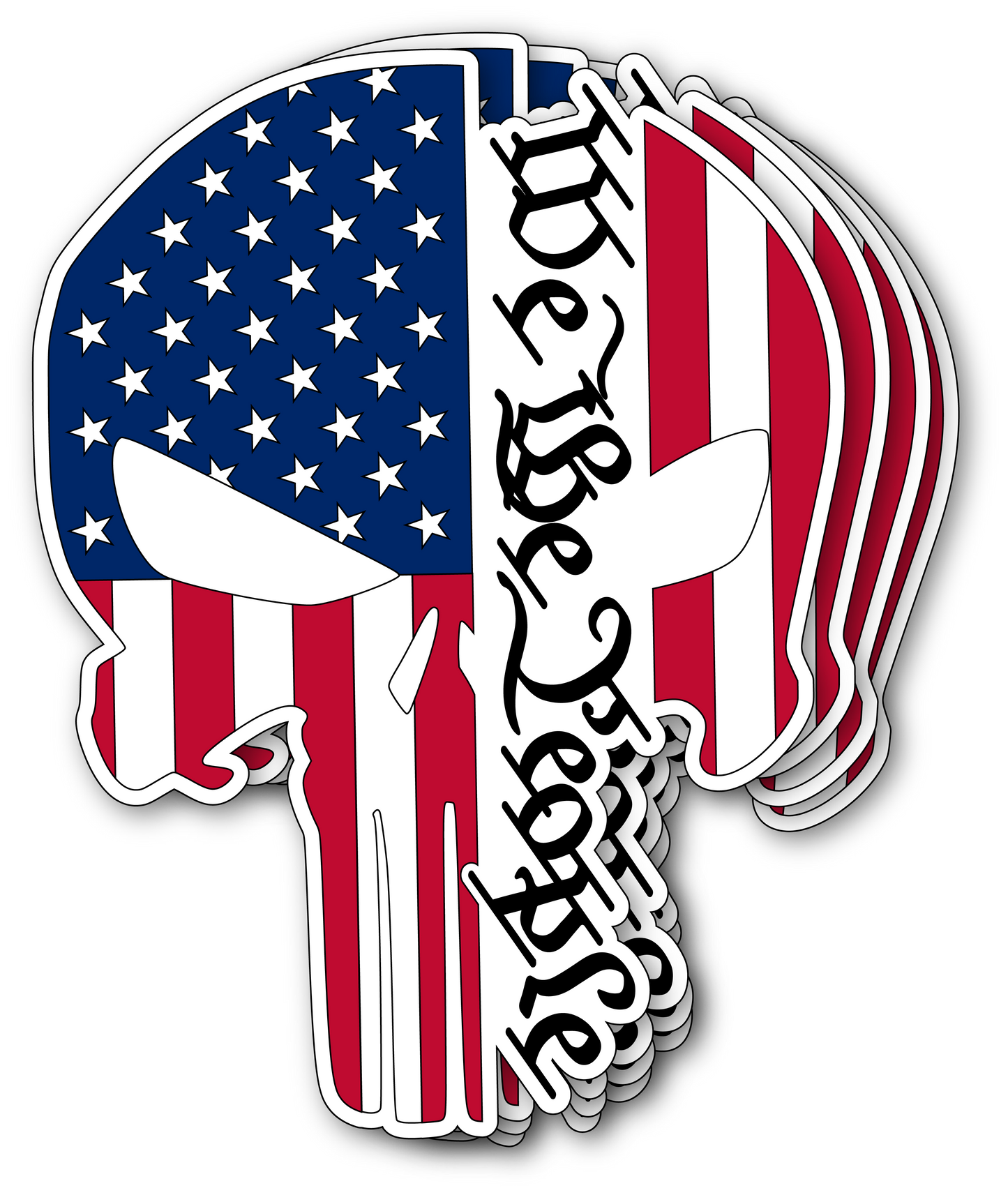 Punisher Skull American Flag "We The People" Vinyl Sticker