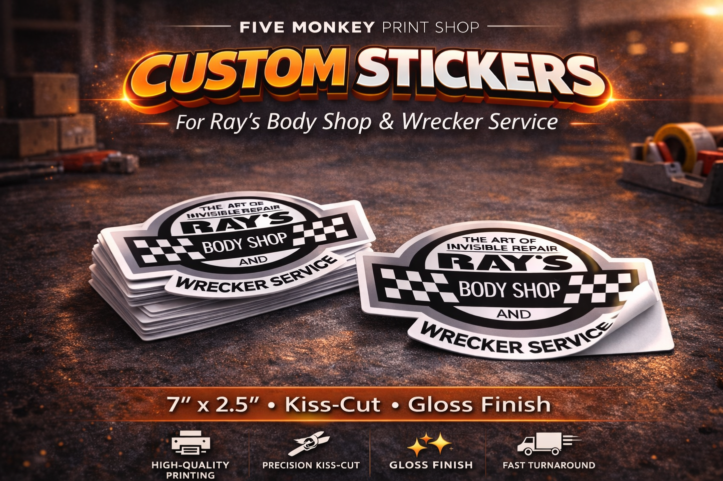 Ray's Body Shop & Wrecker Service Vinyl Sticker