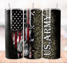 US Army Flag with Dogtags Tumbler