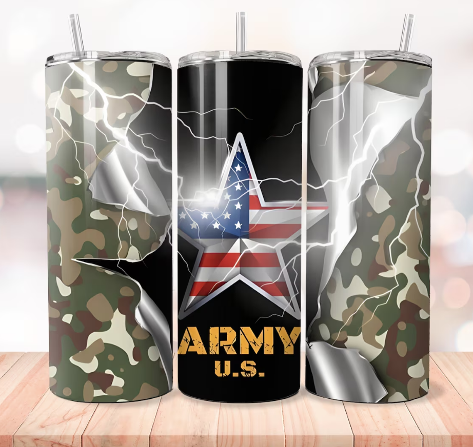 US Army Star with Camo Tumbler